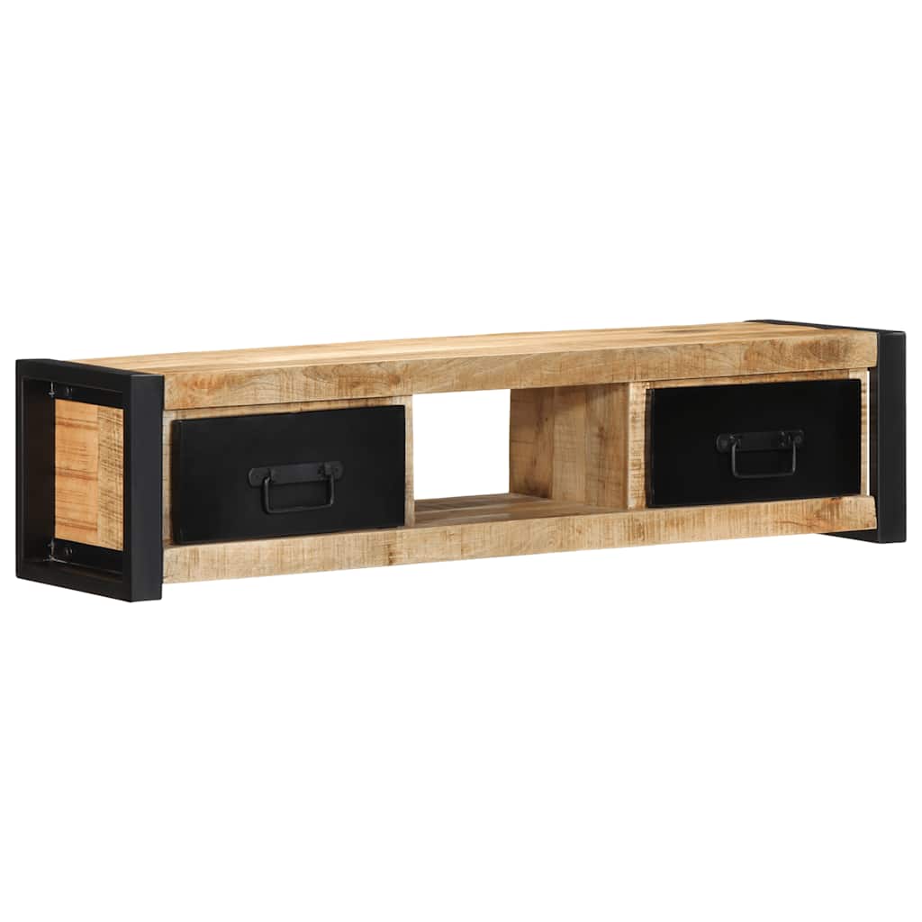 Tv-meubel 100x30x25 cm massief ruw mangohout – afbeelding 4
