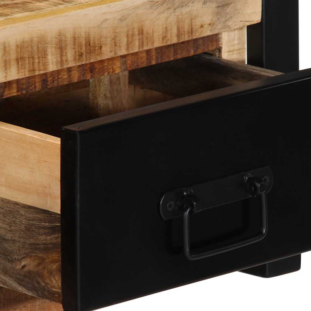 Tv-meubel 100x30x25 cm massief ruw mangohout – afbeelding 9