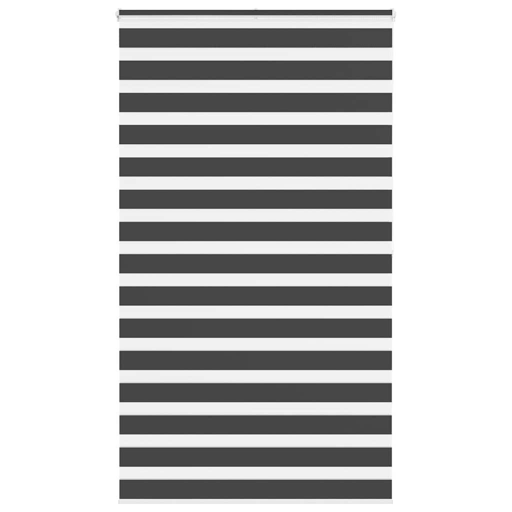 Zebra rolgordijn 130x200 cm stofbreedte 125,9 cm zwart