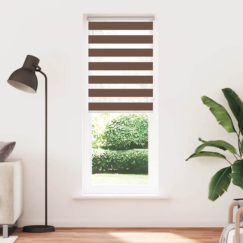 Zebra rolgordijn 85x230 cm stofbreedte 80,9 cm polyester bruin – afbeelding 2