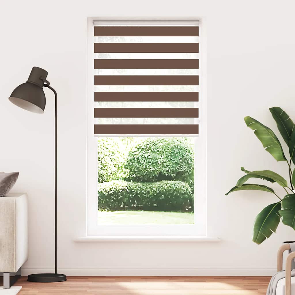 Zebra rolgordijn 95x230 cm stofbreedte 90,9 cm polyester bruin – afbeelding 2