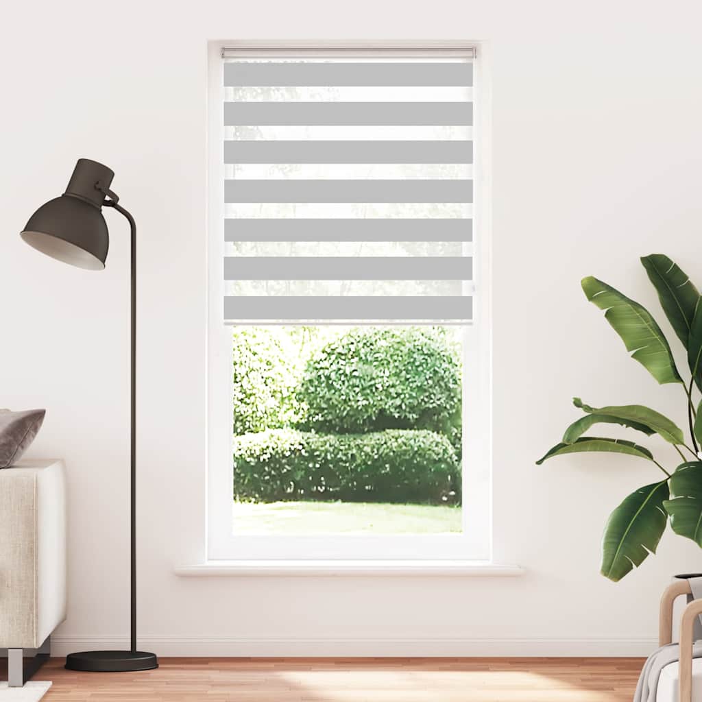 Zebra rolgordijn 100x230 cm stofbreedte 95,9 cm lichtgrijs – afbeelding 2