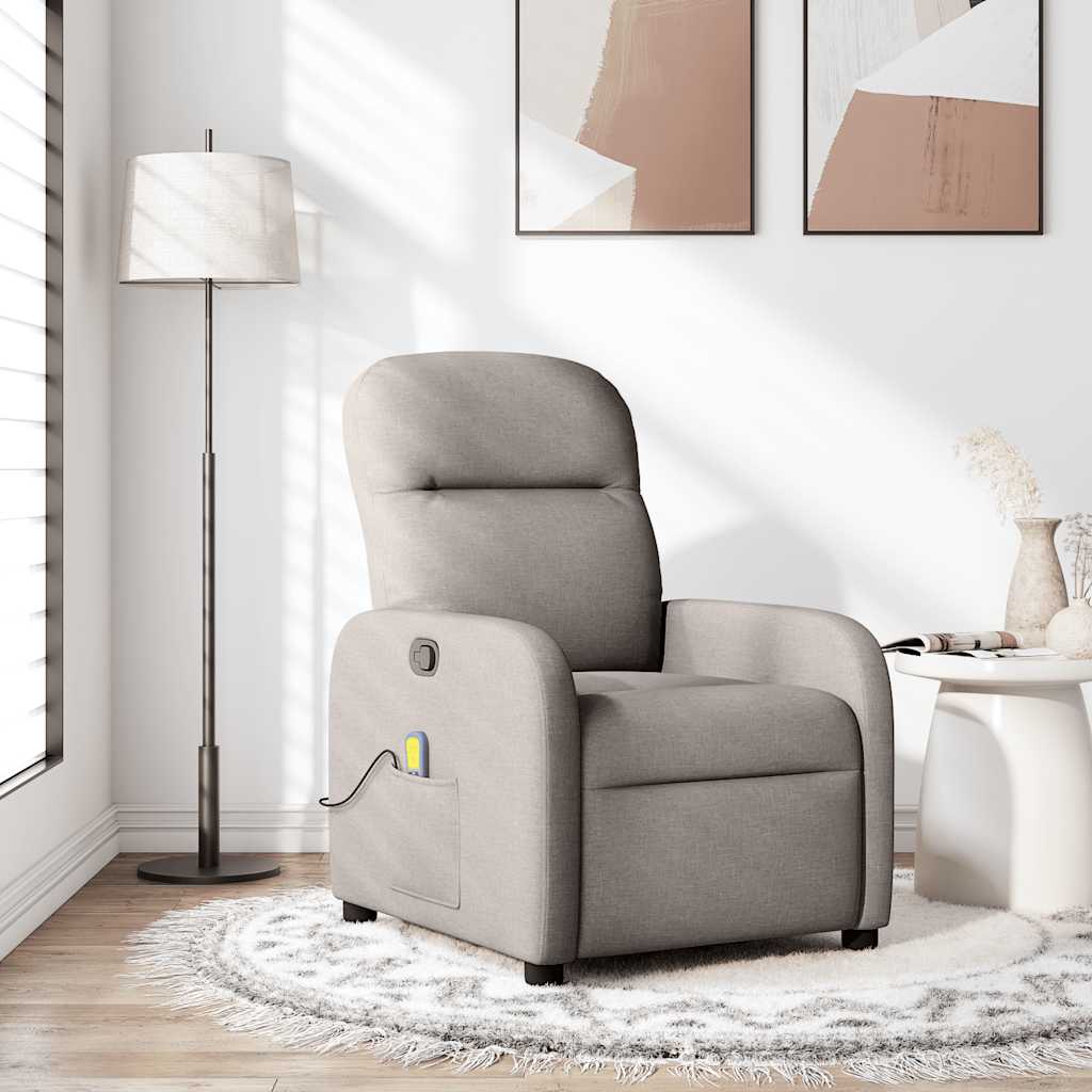 Massagestoel verstelbaar stof taupe