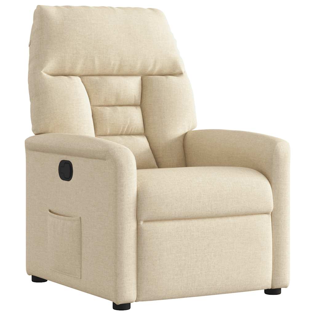 Fauteuil verstelbaar stof crèmekleurig