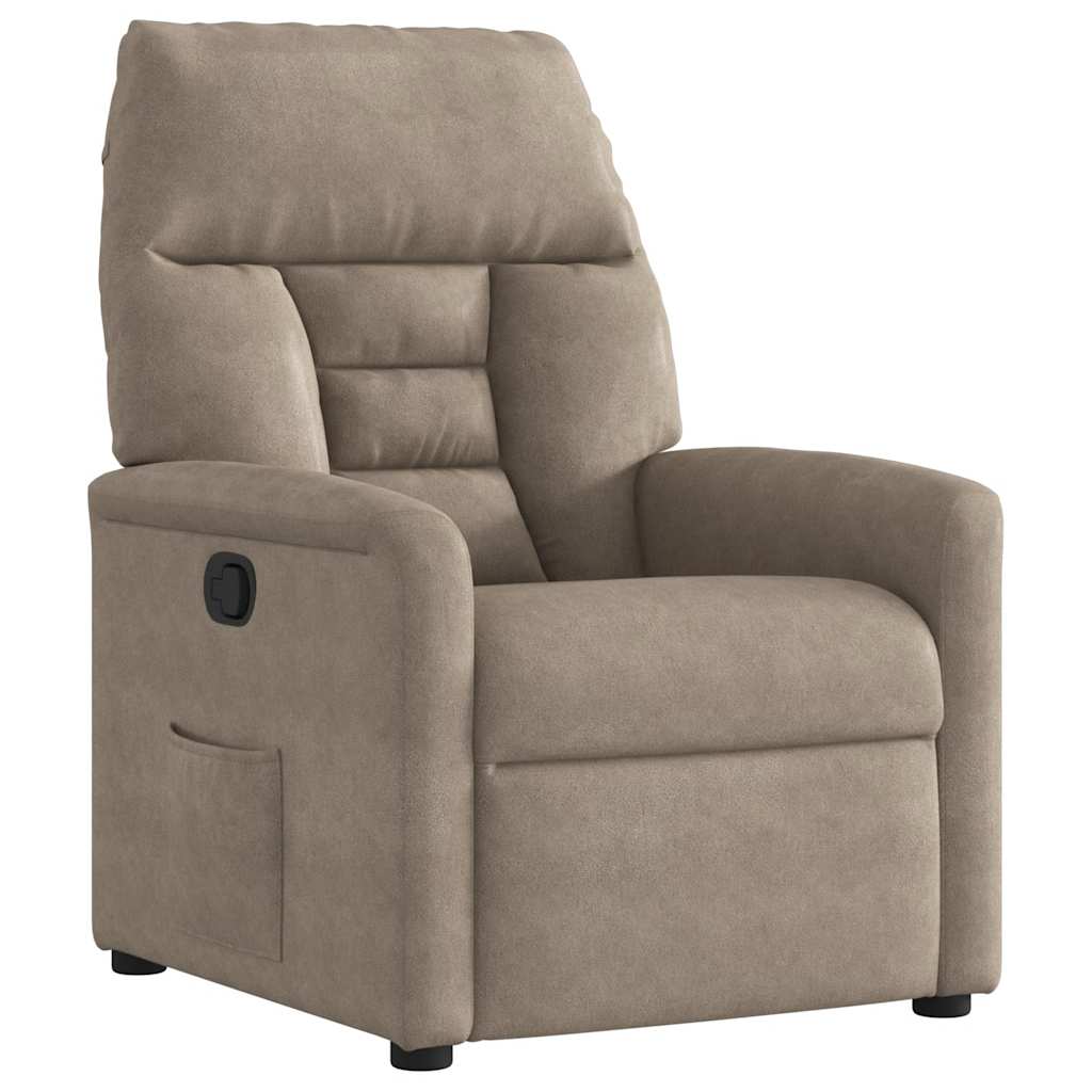 Fauteuil verstelbaar microvezelstof taupe