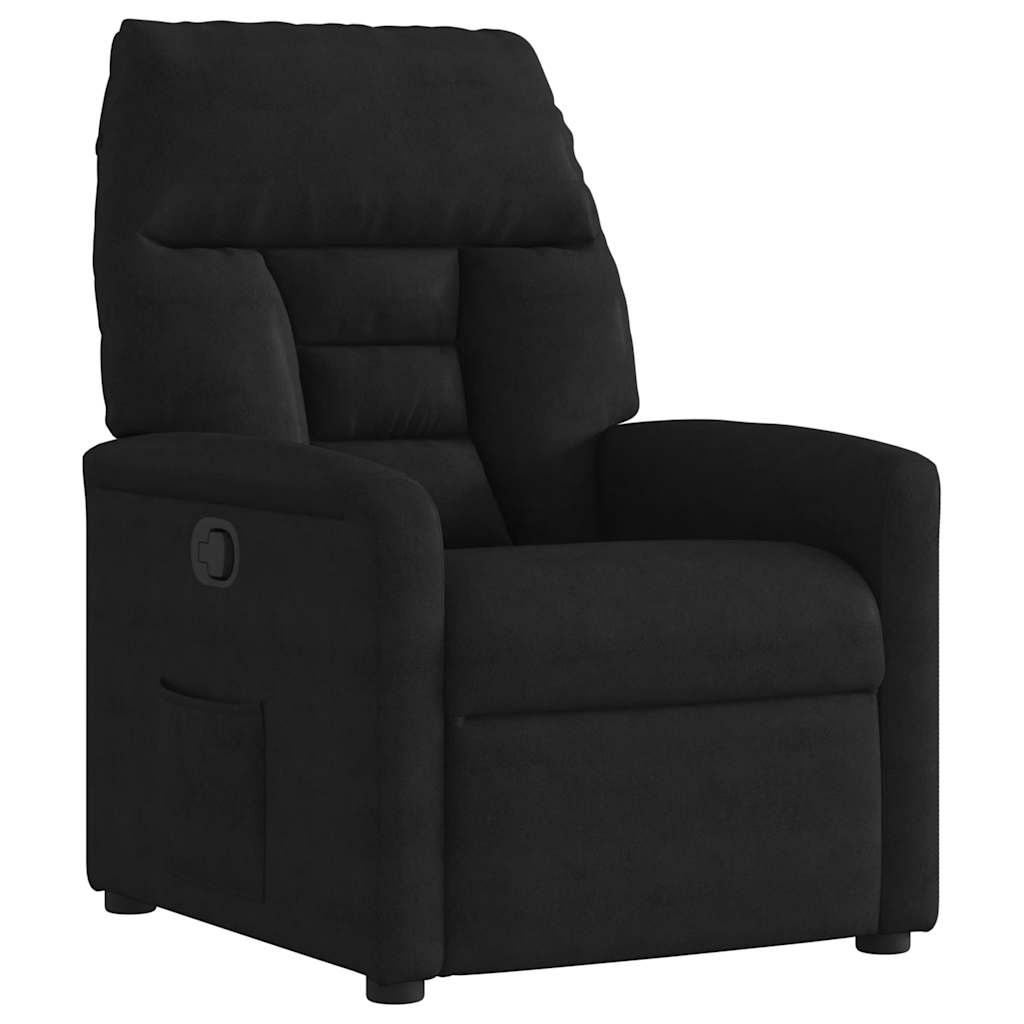 Fauteuil verstelbaar microvezelstof zwart