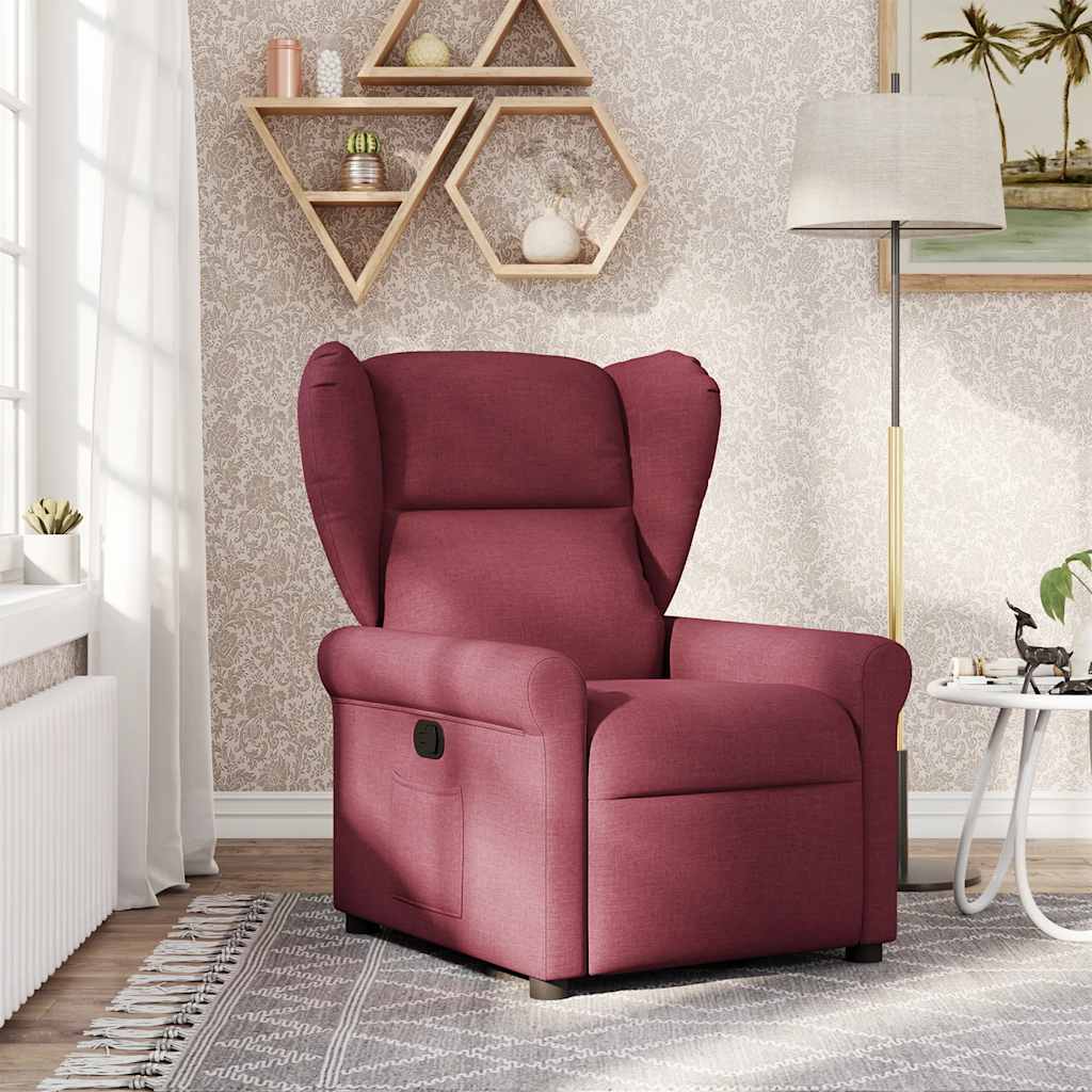 Fauteuil verstelbaar stof wijnrood