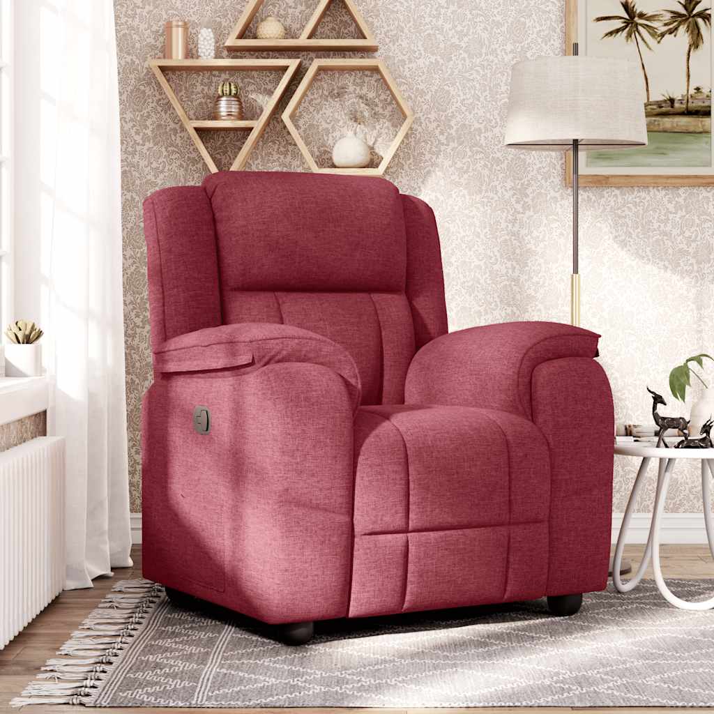 Fauteuil verstelbaar stof wijnrood