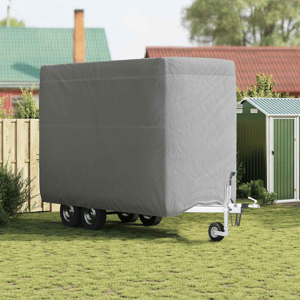 Paardentrailerhoes 334x148x230 cm vliesvlies grijs