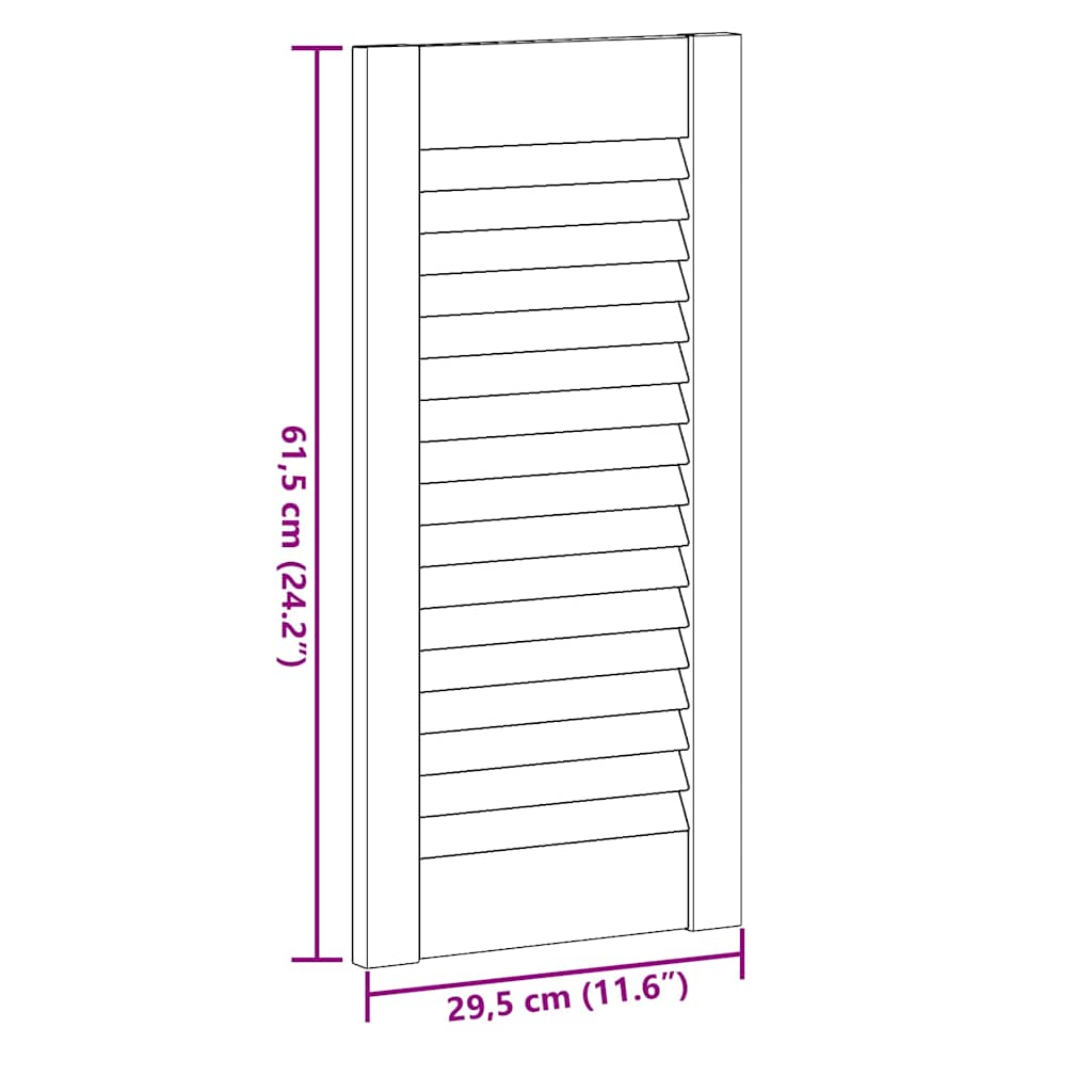 Kastdeuren met lamellen 4 st 61,5x29,5 cm massief grenenhout – afbeelding 10