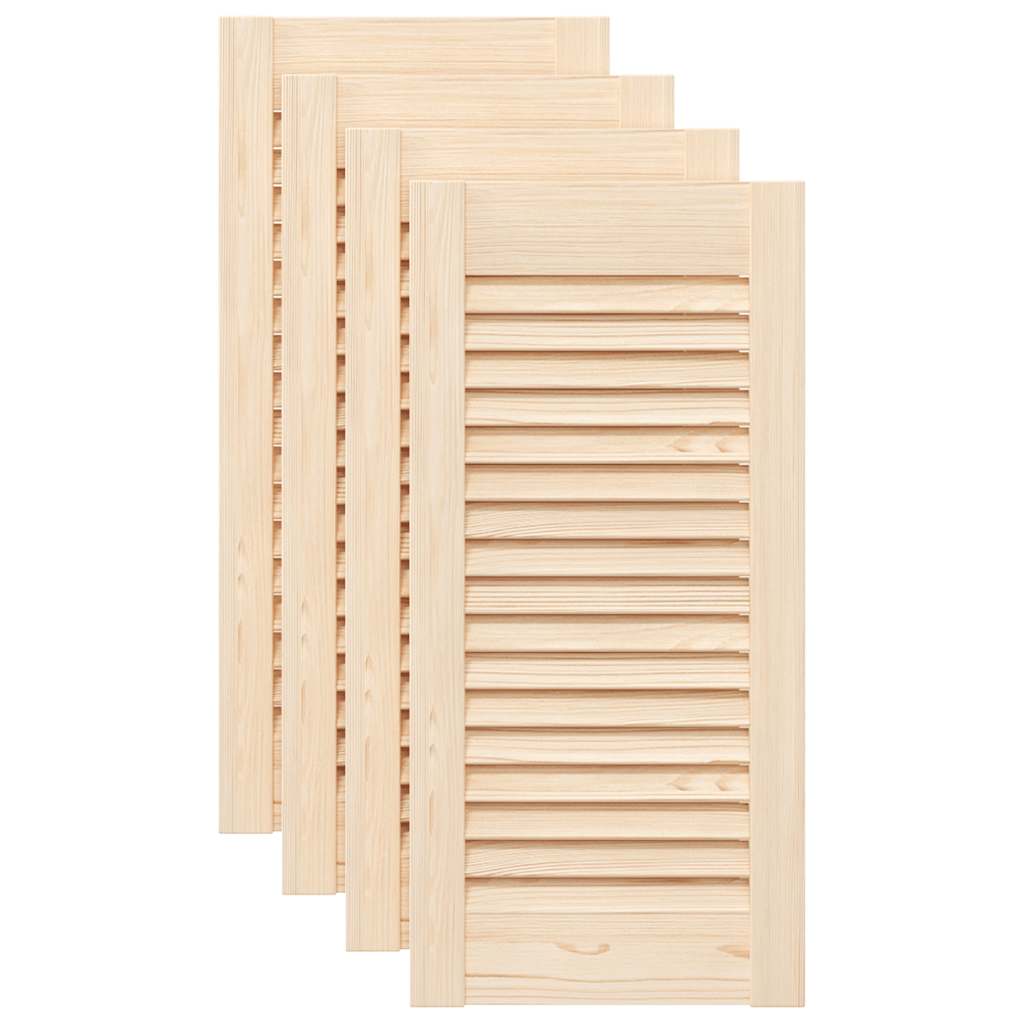 Kastdeuren met lamellen 4 st 61,5x29,5 cm massief grenenhout – afbeelding 2
