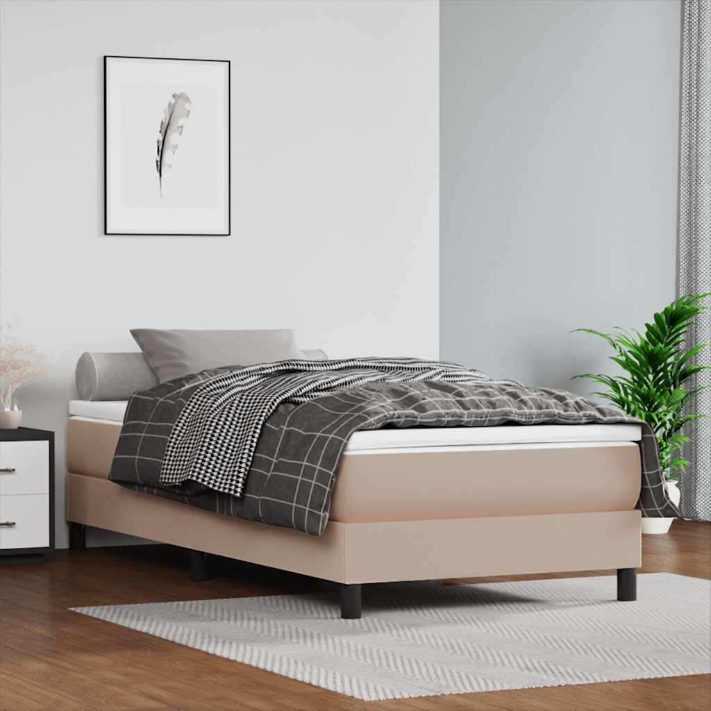 Pocketveringmatras voor kinderen medium 80x160 cm kunstleer cappuccino