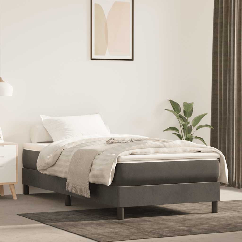 Pocketveringmatras medium 80x210x20 cm fluweel donkergrijs – afbeelding 1