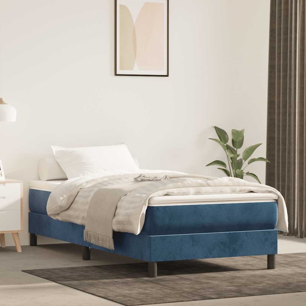 Pocketveringmatras medium 80x210x20 cm fluweel donkerblauw