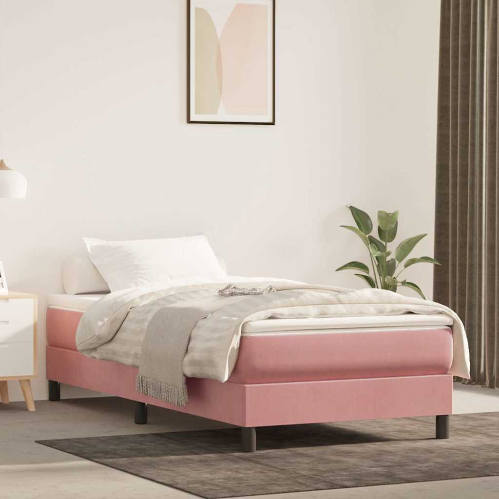 Pocketveringmatras medium 80x210x20 cm fluweel roze