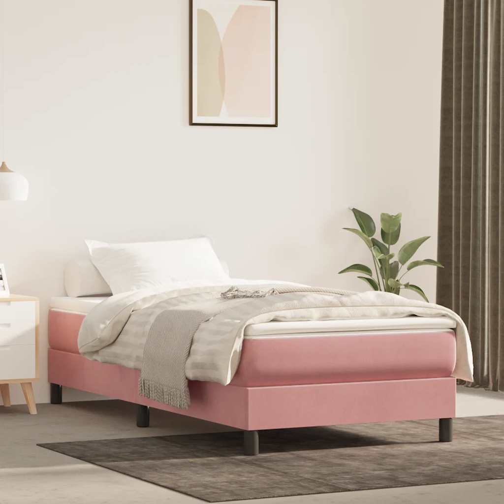 Pocketveringmatras medium 90x210x20 cm fluweel roze