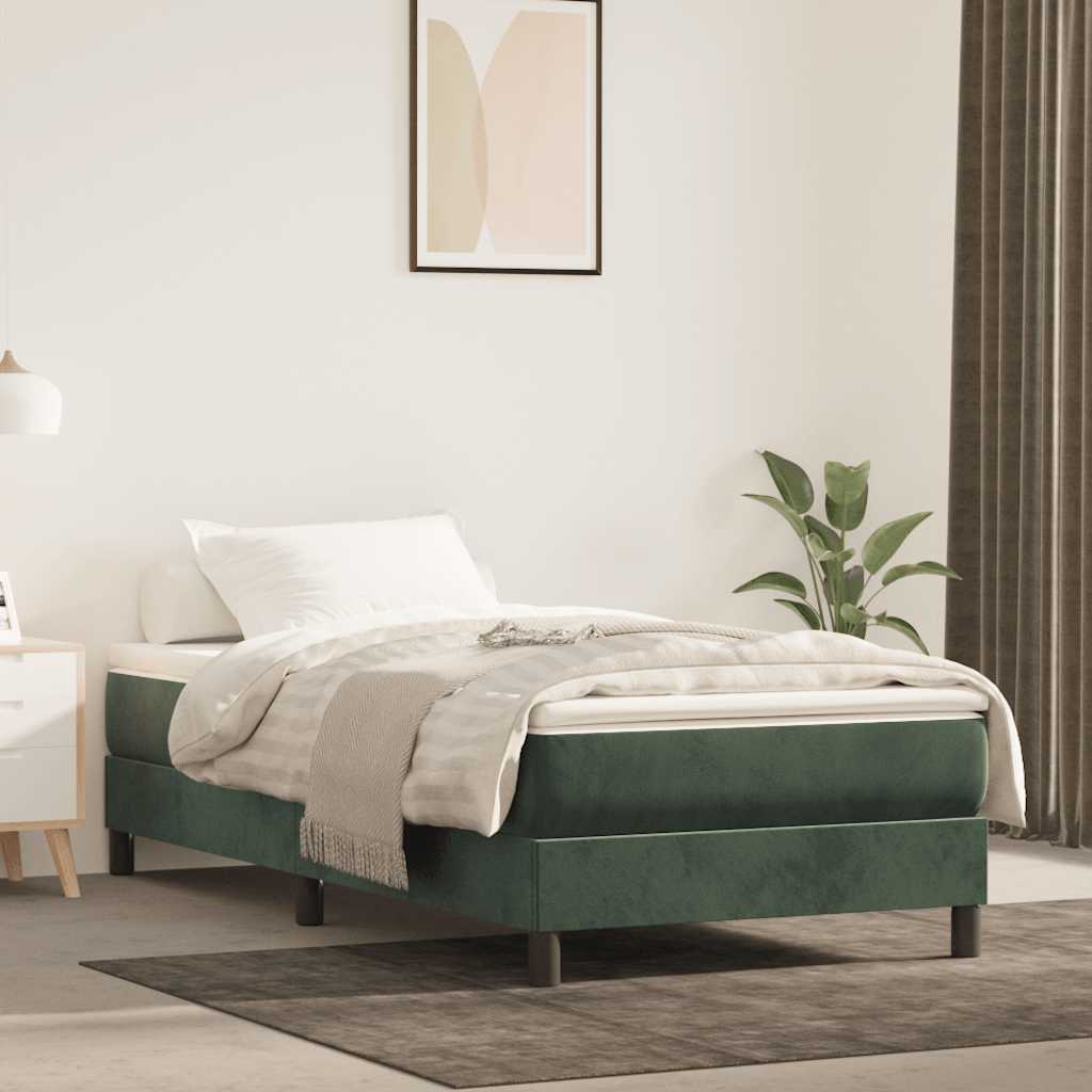 Pocketveringmatras medium 100x210x20 cm fluweel donkergroen