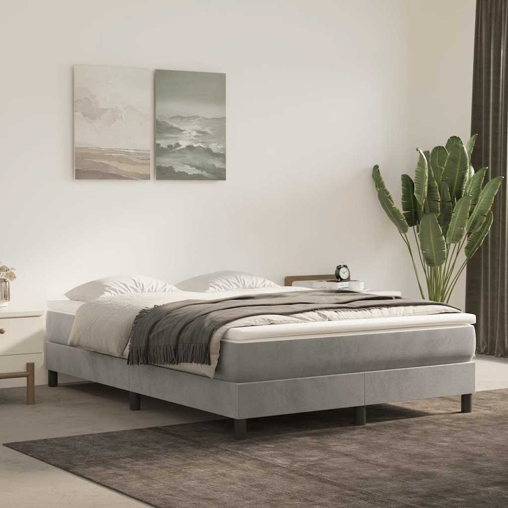 Pocketveringmatras medium 120x210x20 cm fluweel lichtgrijs