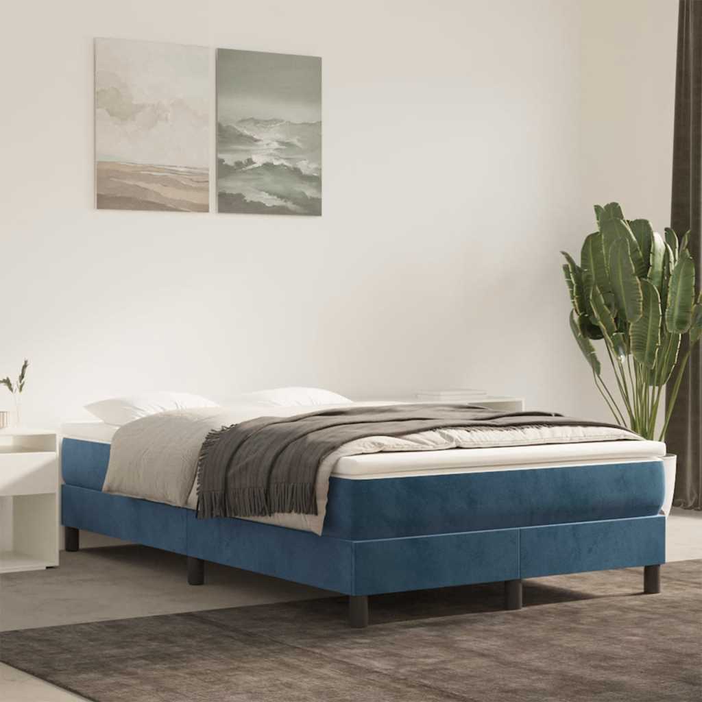 Pocketveringmatras medium 120x210x20 cm fluweel donkerblauw