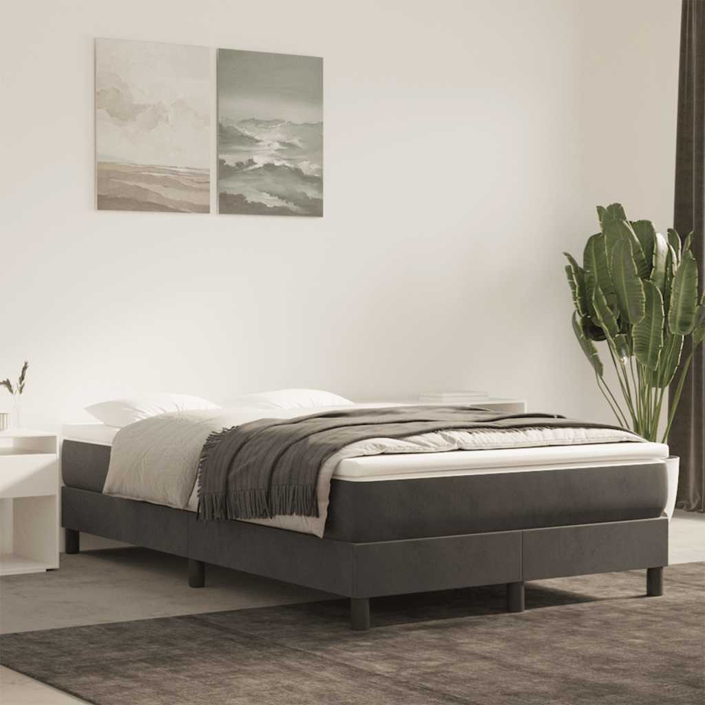 Pocketveringmatras medium 140x210x20 cm fluweel donkergrijs