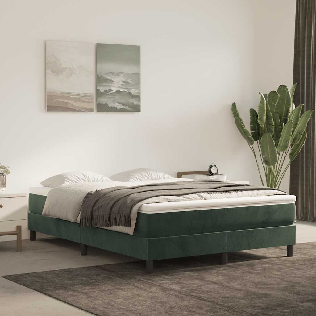 Pocketveringmatras medium 140x210x20 cm fluweel donkergroen