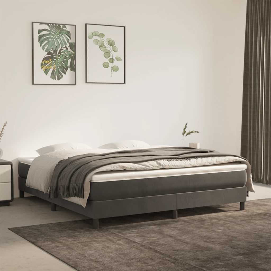 Pocketveringmatras medium 160x210x20 cm fluweel donkergrijs