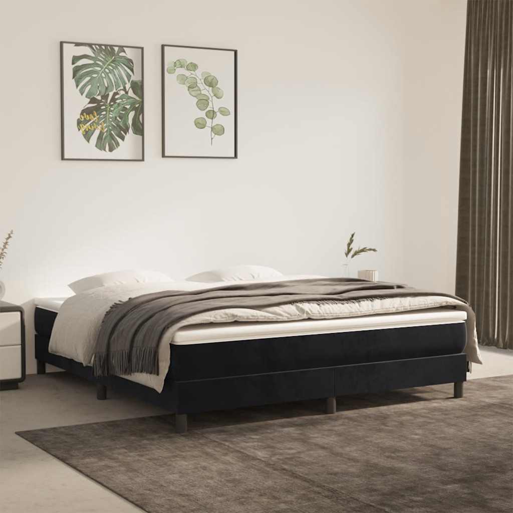 Pocketveringmatras medium 160x210x20 cm fluweel zwart – afbeelding 1
