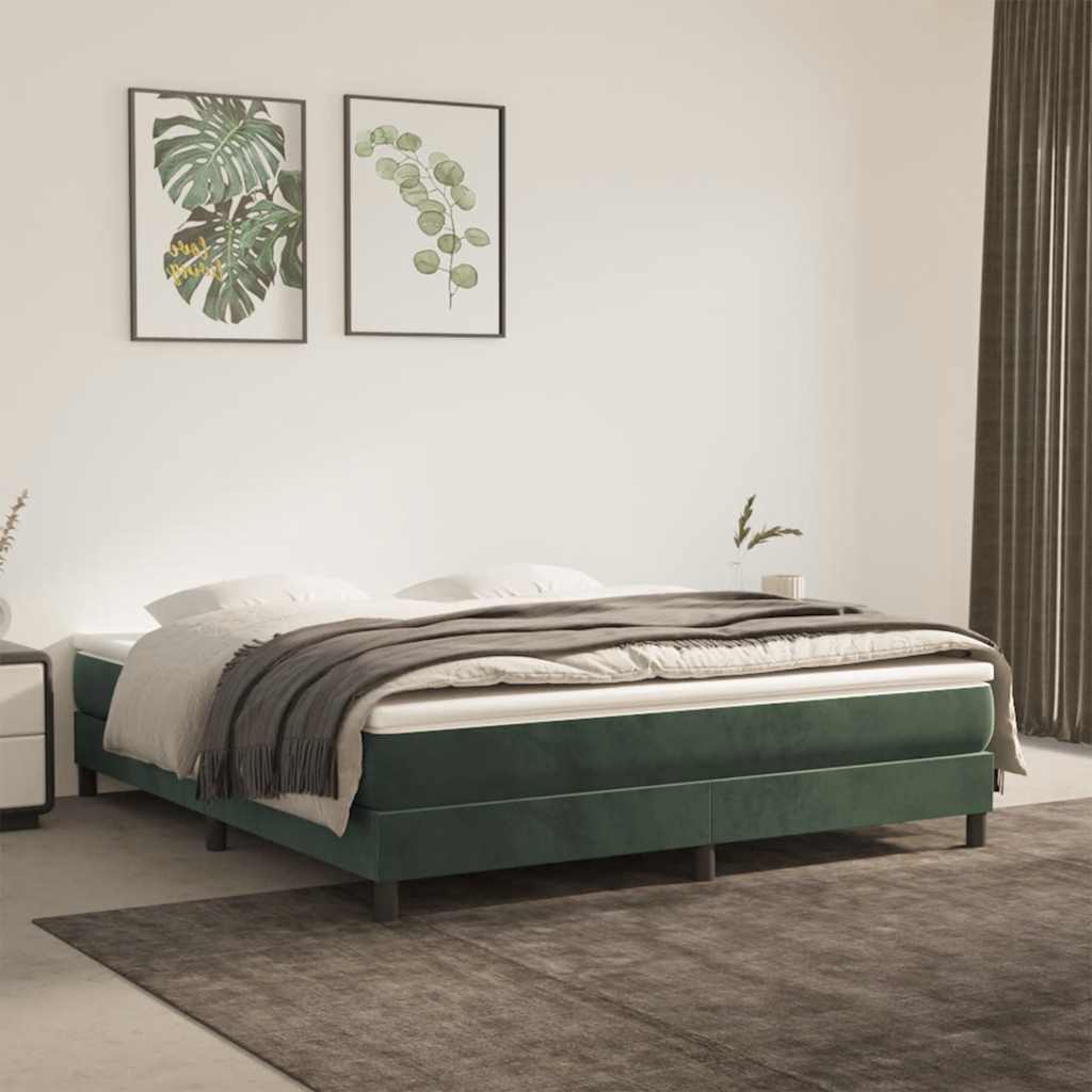 Pocketveringmatras medium 160x210x20 cm fluweel donkergroen