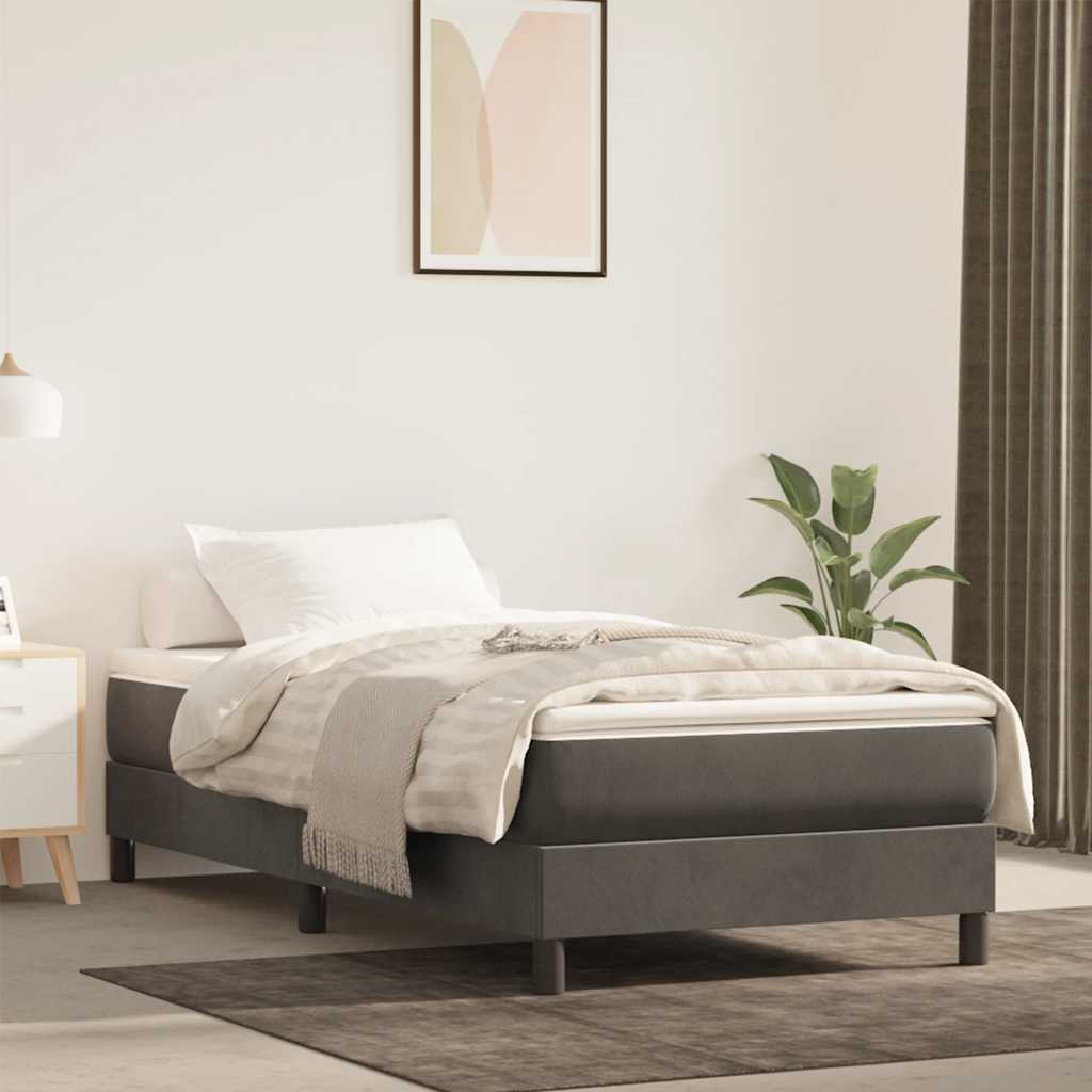 Pocketveringmatras medium 80x220x20 cm fluweel donkergrijs – afbeelding 1