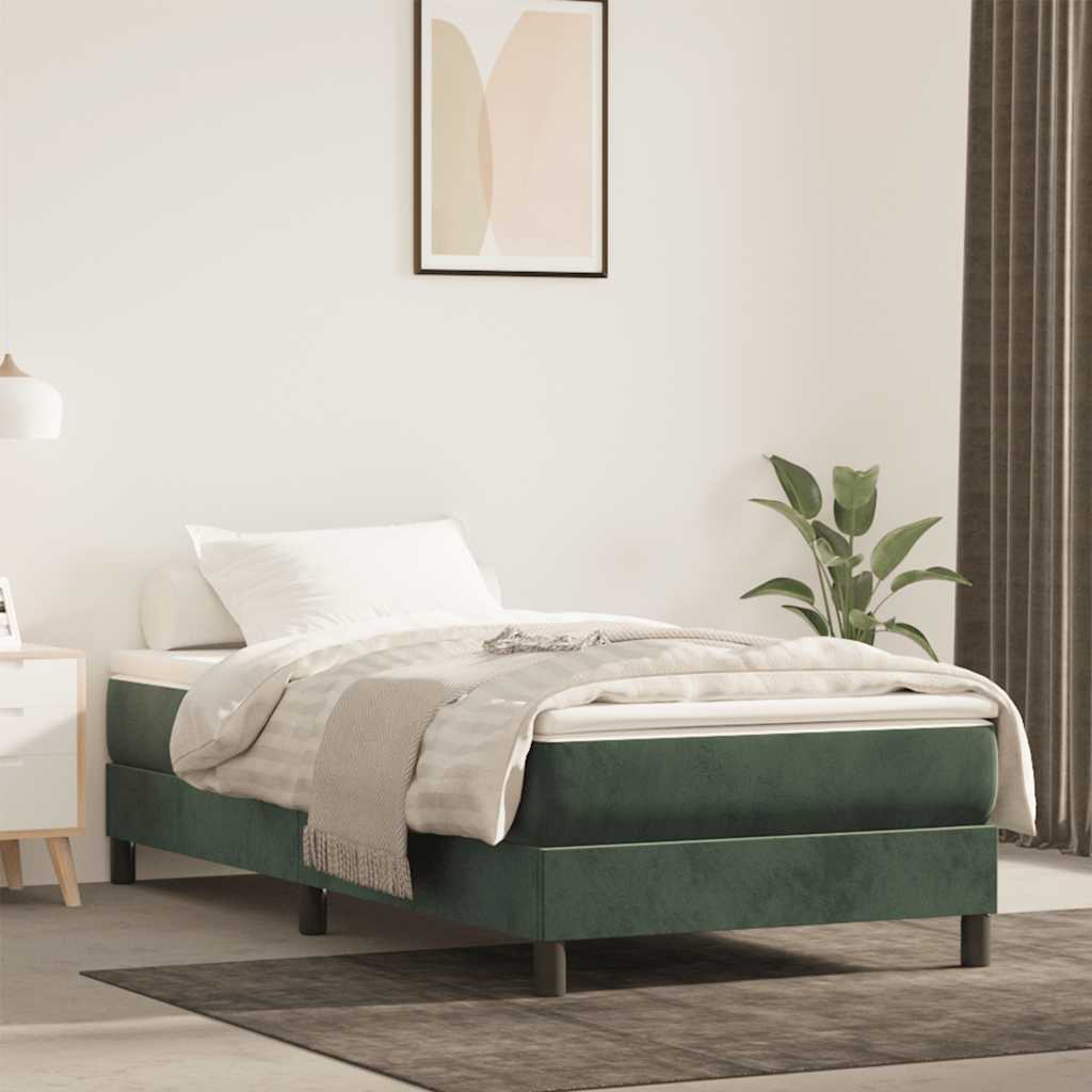 Pocketveringmatras medium 80x220x20 cm fluweel donkergroen