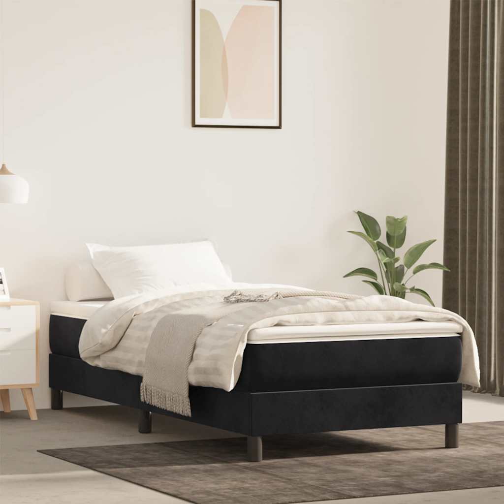 Pocketveringmatras medium 100x220x20 cm fluweel zwart