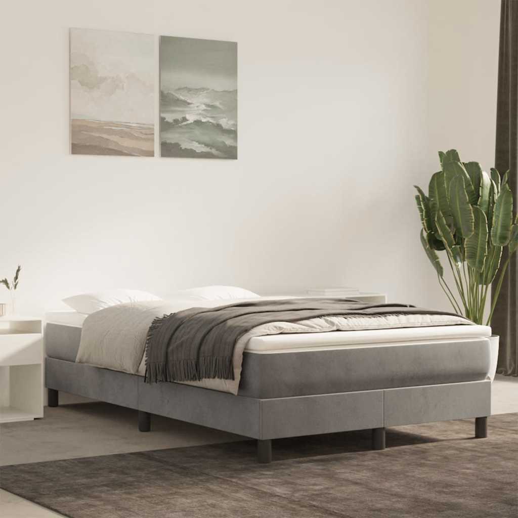 Pocketveringmatras medium 120x220x20 cm fluweel lichtgrijs