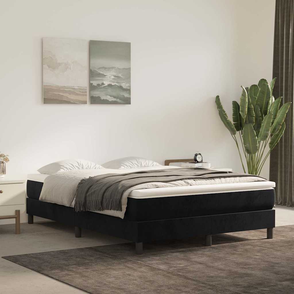 Pocketveringmatras medium 140x220x20 cm fluweel zwart