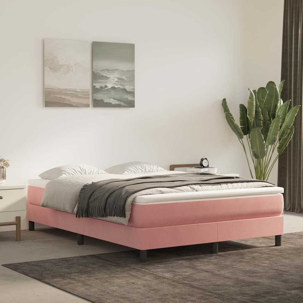 Pocketveringmatras medium 140x220x20 cm fluweel roze