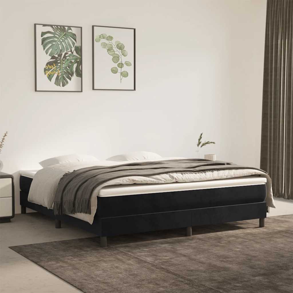 Pocketveringmatras medium 160x220x20 cm fluweel zwart – afbeelding 1