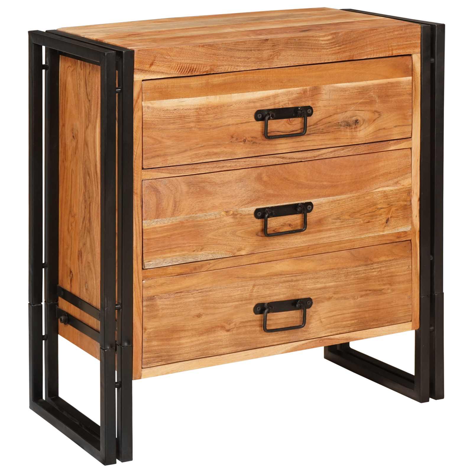 Dressoir met lade Bruin 66 x 33 x 70 cm Massief Acaciahout – afbeelding 1