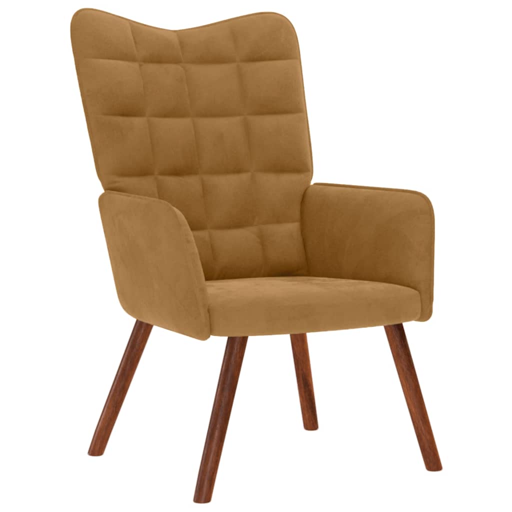 Relaxstoel fluweel bruin