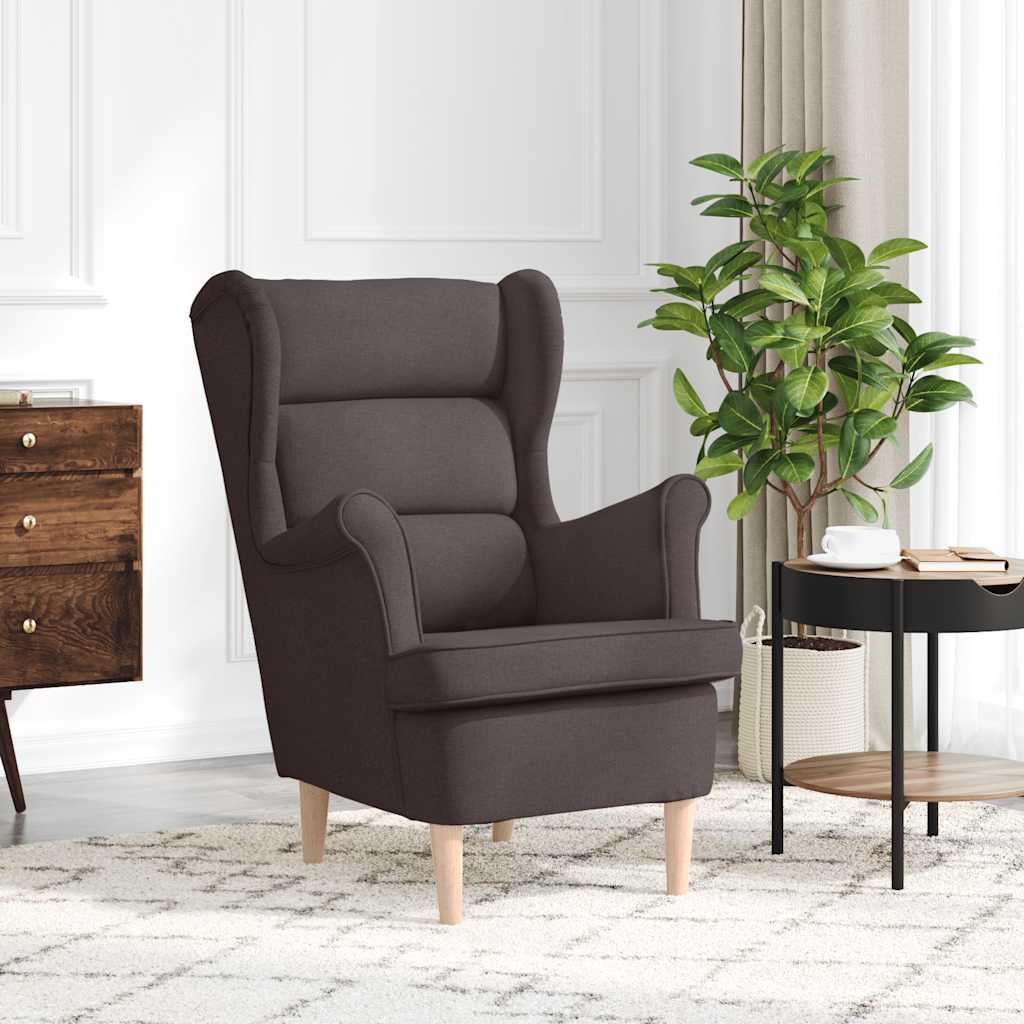 Fauteuil 74x84x100 cm stof donkerbruin