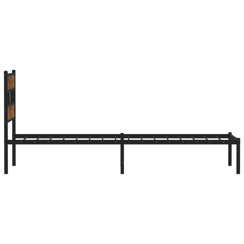 Bedframe zonder matras metaal gerookt eikenkleurig 80x200 cm – afbeelding 5