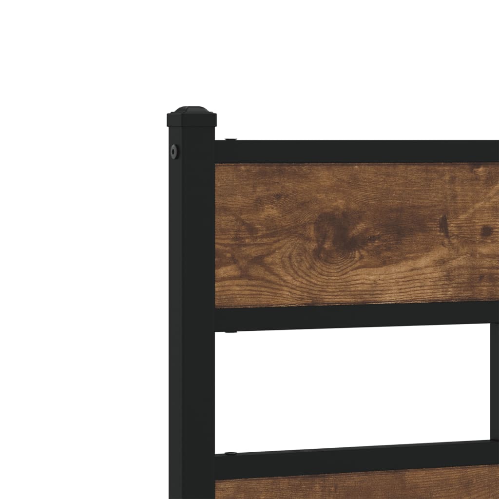 Bedframe zonder matras metaal gerookt eikenkleurig 80x200 cm – afbeelding 7
