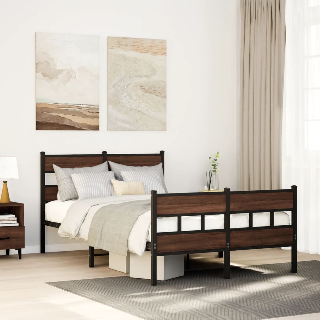 Bedframe met hoofdbord en voetbord zonder matras 120x200 cm – afbeelding 1