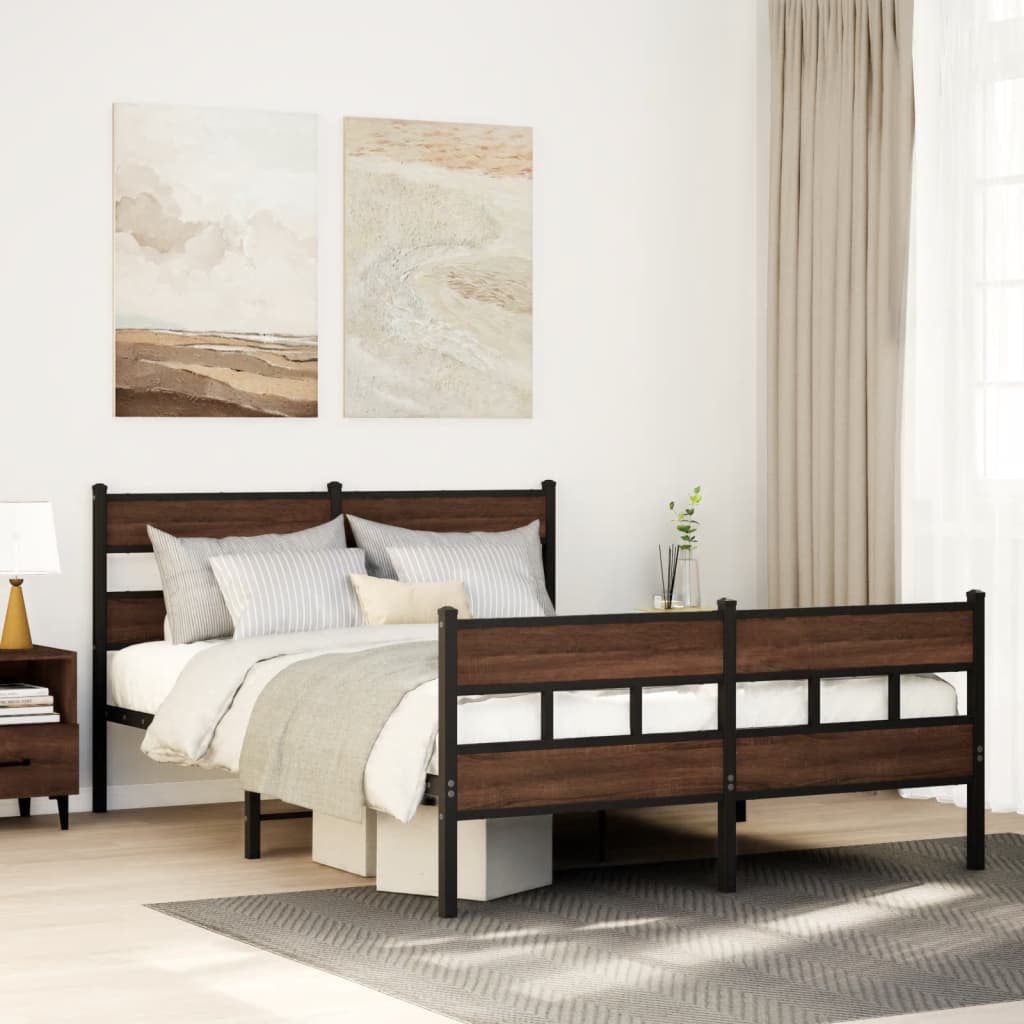 Bedframe met hoofdbord en voetbord zonder matras 140x190 cm – afbeelding 1