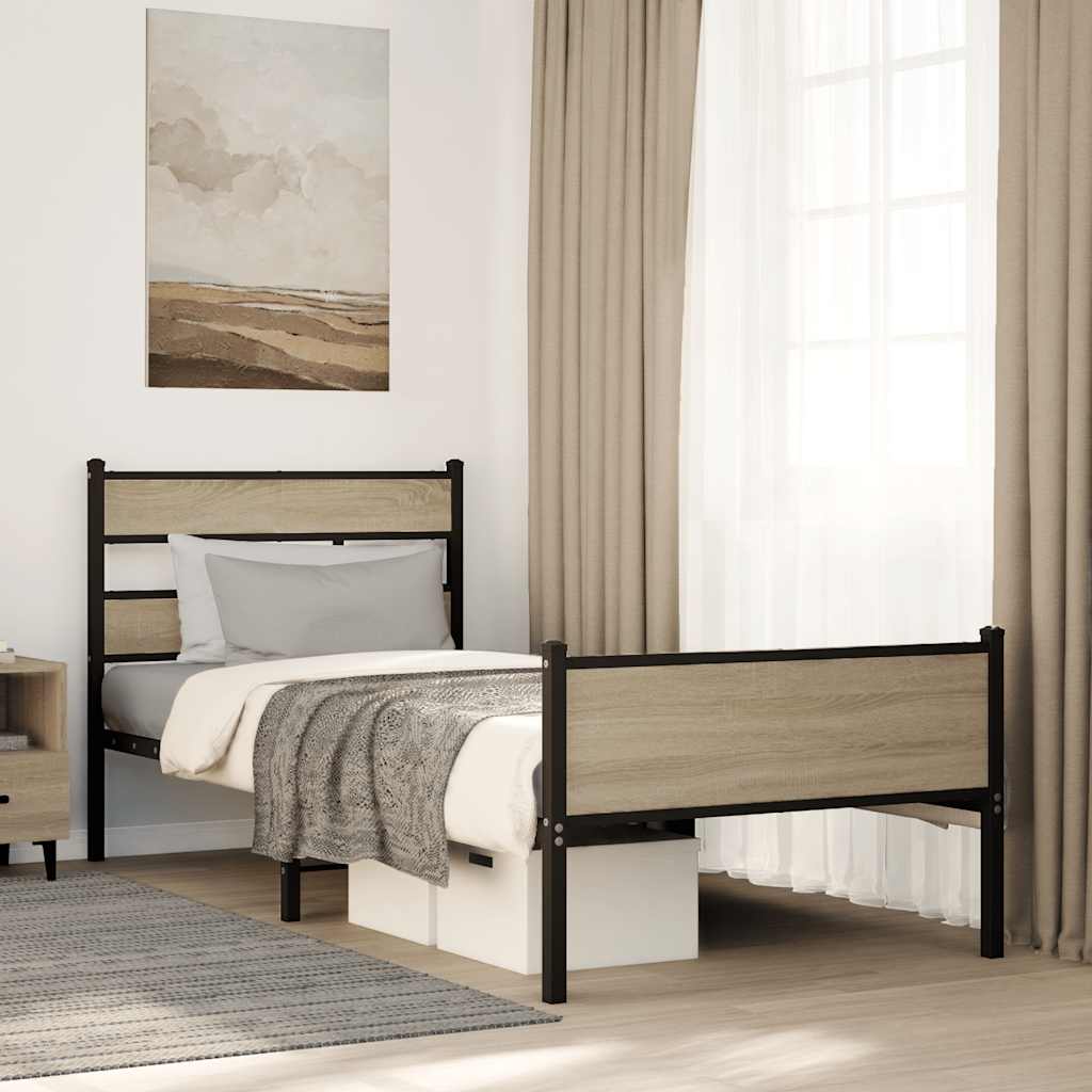 Bedframe zonder matras hout sonoma eikenkleurig 80x200 cm – afbeelding 1