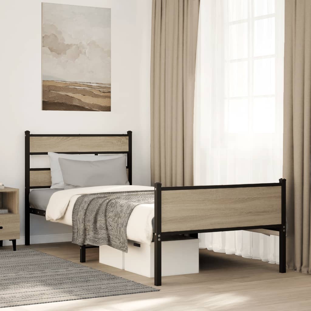 Bedframe zonder matras hout sonoma eikenkleurig 90x190 cm – afbeelding 1