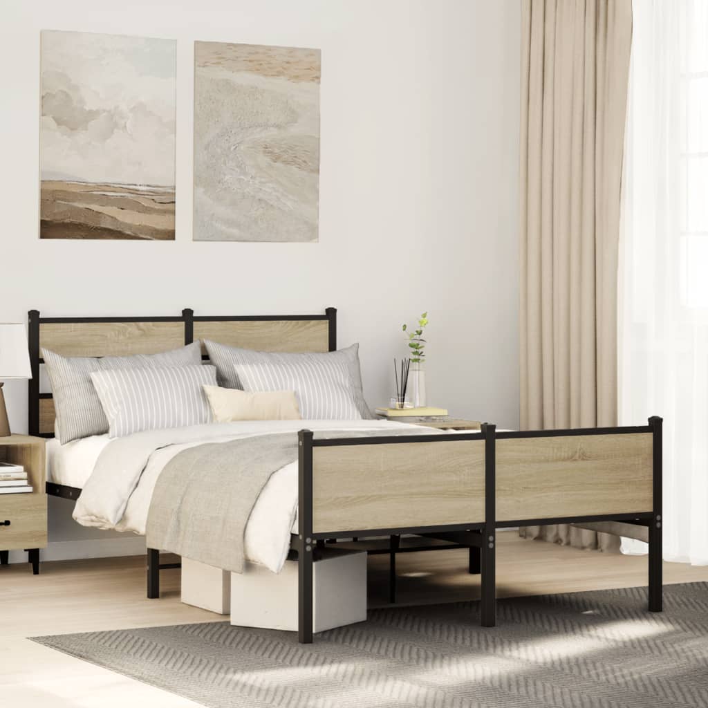 Bedframe zonder matras hout sonoma eikenkleurig 120x190 cm – afbeelding 1