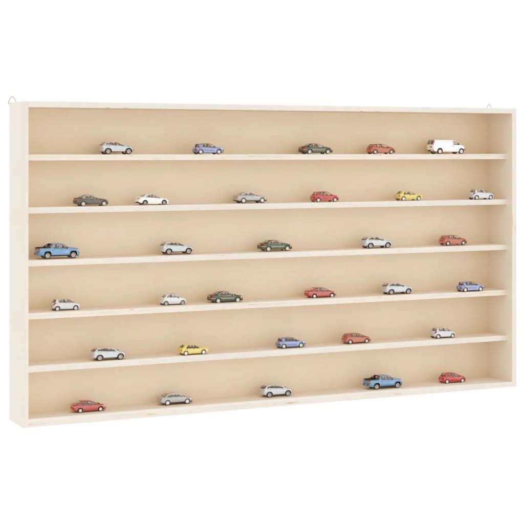 Houten verzamelvitrine met 6 planken 80x8,5x55 cm