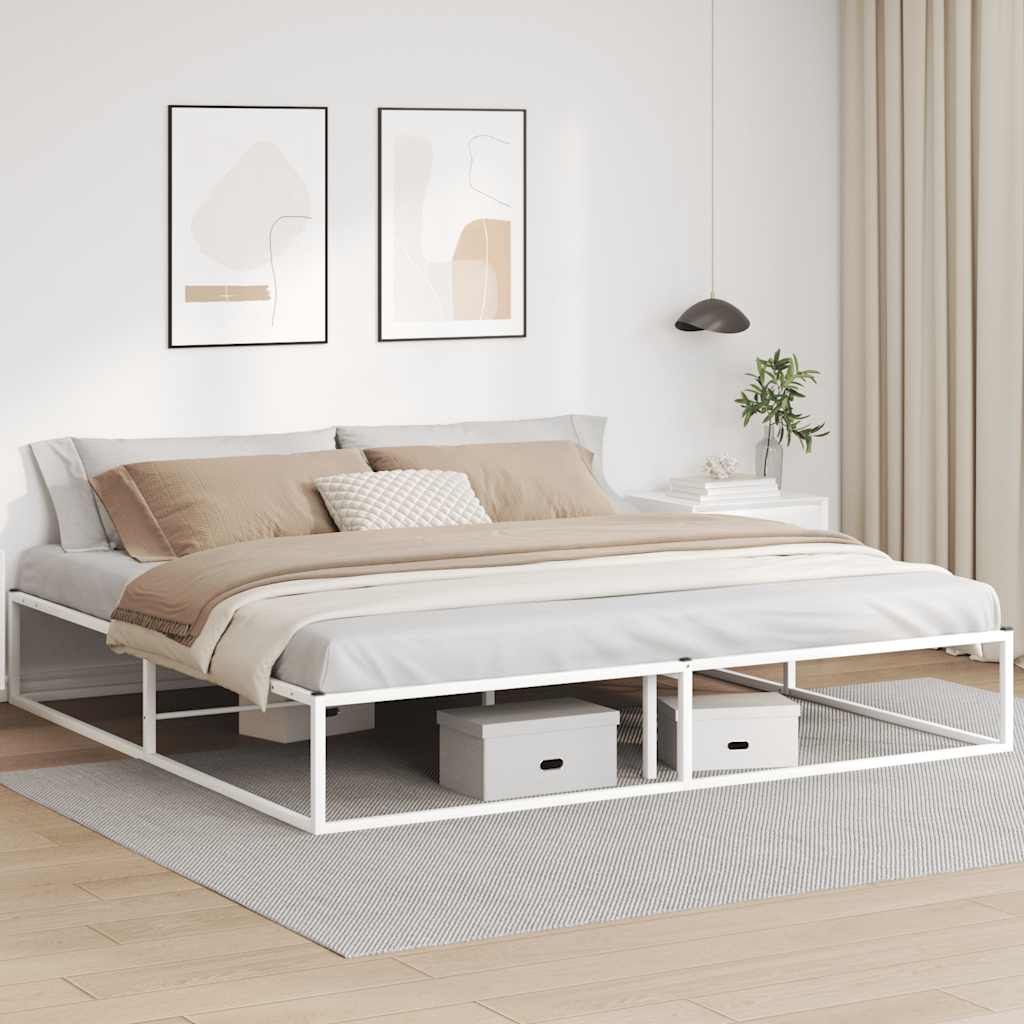 Bedframe zonder matras 200x200 cm wit – afbeelding 1