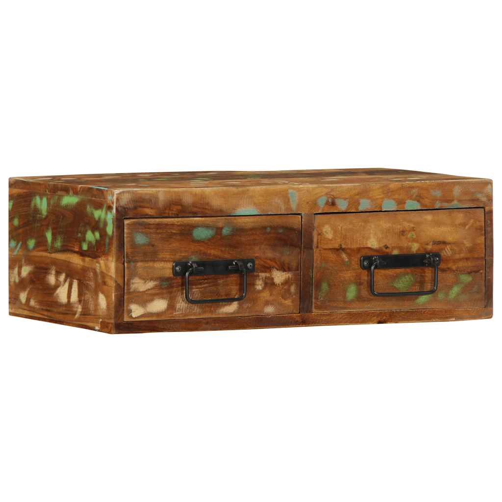 Tv-meubel wandmontage 60x30x19 cm massief gerecycled hout – afbeelding 1
