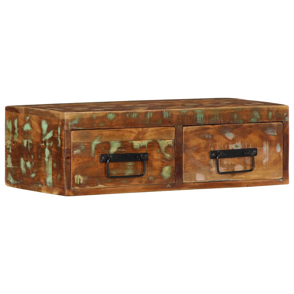 Tv-meubel wandmontage 60x30x19 cm massief gerecycled hout – afbeelding 3