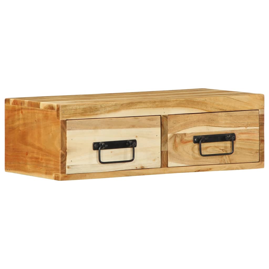 Tv-meubel wandmontage 60x30x19 cm massief acaciahout – afbeelding 3